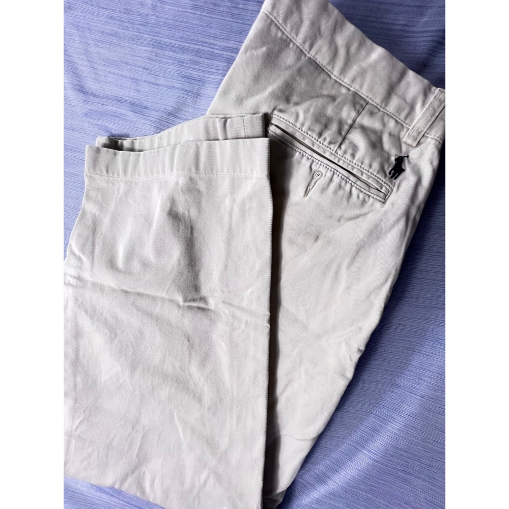 Polo Ralph Lauren Preston Pant Mens 32x30 Tan Khaki Cotton Chino Trousers